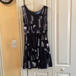 Vera Wang Abstract Cotton Dress w/ Pockets